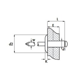 250 Stück Blindnieten Ø 4,8 X 14 Alu/Stahl Großkopf Ø 14