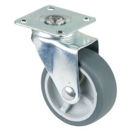 Lenkrolle mit Platte Gummirad F26