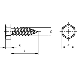 Sechskant-Blechschrauben ISO 1479 Form C galv. verzinkt